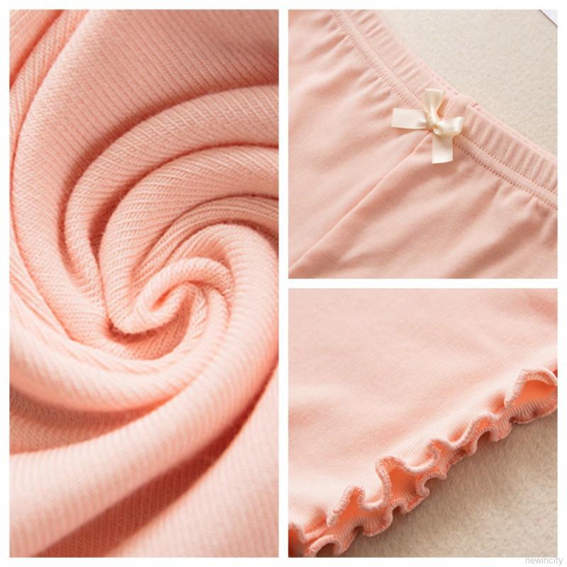 Quần bảo hộ trơn đính nơ bằng vải cotton an toàn dành cho bé gái