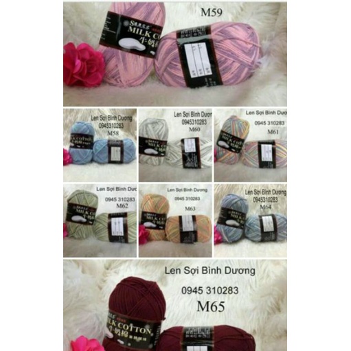 Len Milk Cotton 125g  Đan Móc Khăn, Áo, Nón, Thú Bông
