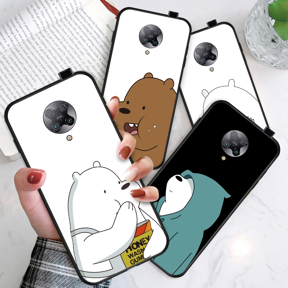 Xiaomi Poco F2 Pro X2 Redmi 8 8A 7 7A K40 K30 K20 Pro Pocophone xioami redme For Soft Case Silicone Casing TPU Cute Cartoon Lovely Brown White Stupid Bear Phone Full Cover simple Macaron matte Shockproof Back Cases