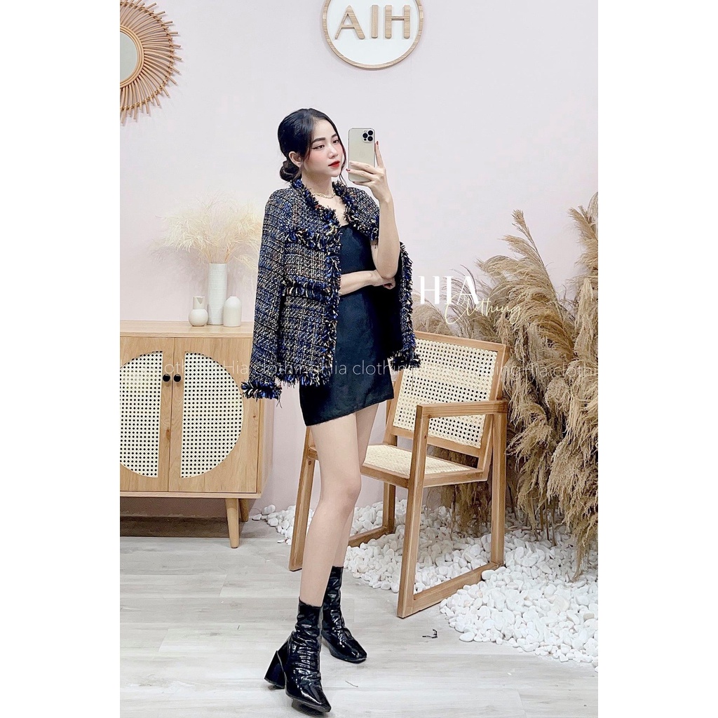 Áo Khoác Dạ Tweed Hàng Thu Đông Cao Cấp 2 Lớp | Thiết Kế Độc Quyền | Thương Hiệu HIA Clothing A292