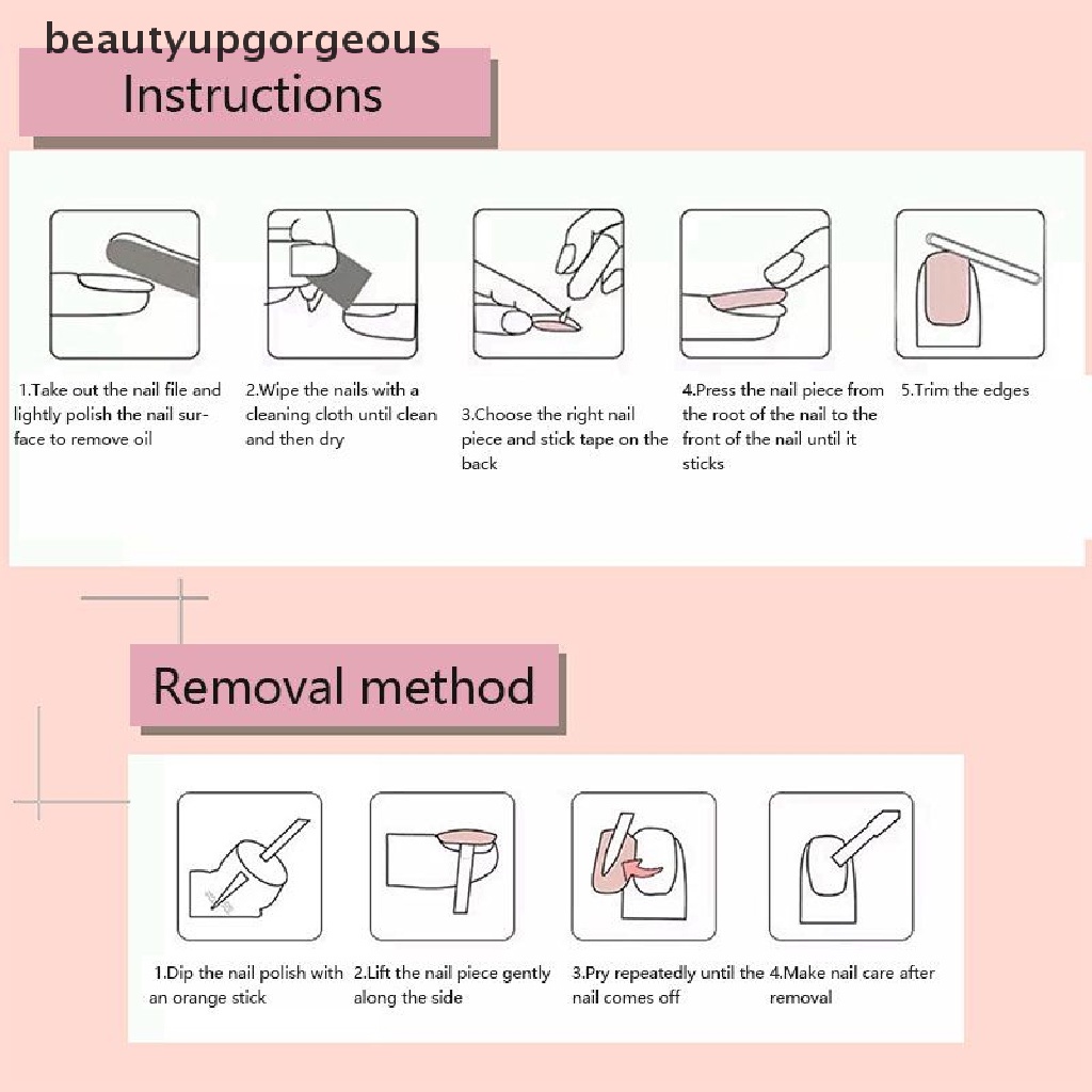 Bộ 24 Móng Tay Giả Dán Trang Trí Toàn Diện Cho Nữ