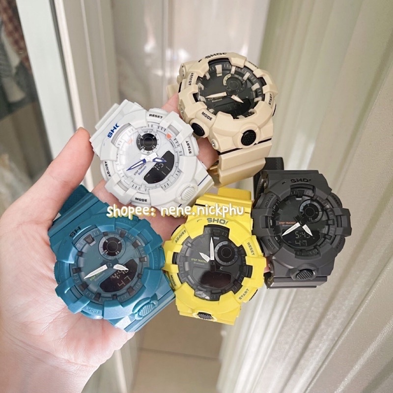 Đồng hồ nam, nữ SHO unisex dây nhựa kiểu dáng năng động cho tuổi teen