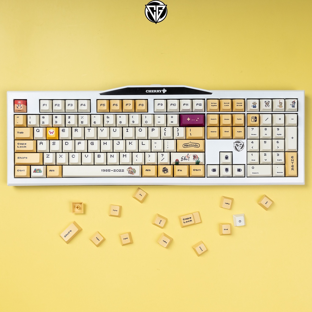 Keycap Mario Vàng 122 nút Nhựa PBT Profile Cherry