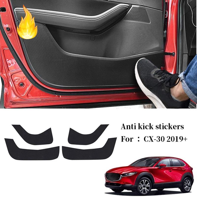 Tấm Đệm Bảo Vệ Cạnh Cửa Xe Hơi Mazda CX-30 2019 2020 Bằng Sợi Carbon
