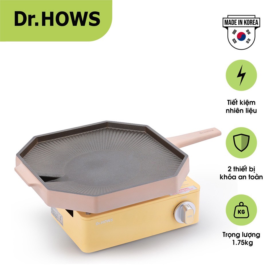 Bộ 02 món Bếp gas Twinkle Mini + Chảo nướng Dr.Hows BBQ Pallete