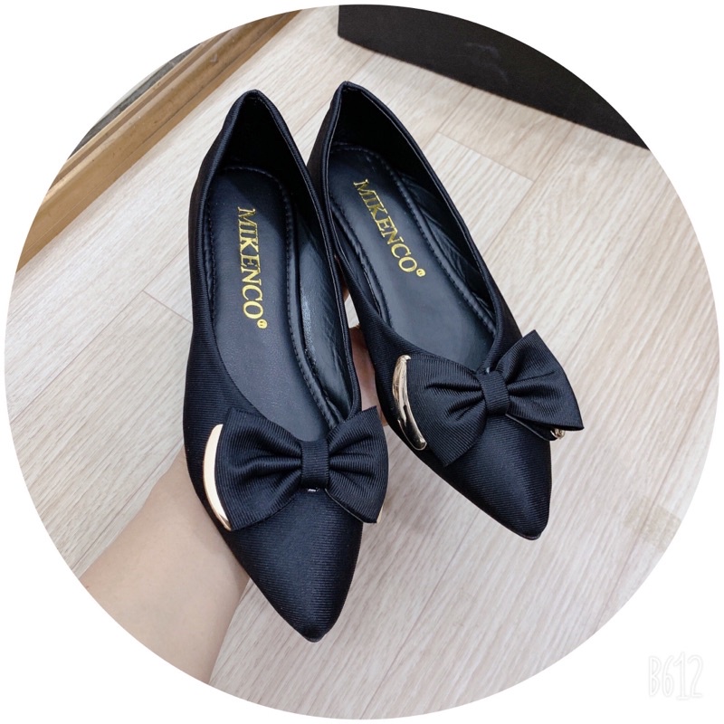 Giày bệt búp bê nữ chất vải xước mũi nhọn giúp lên chân eo thon