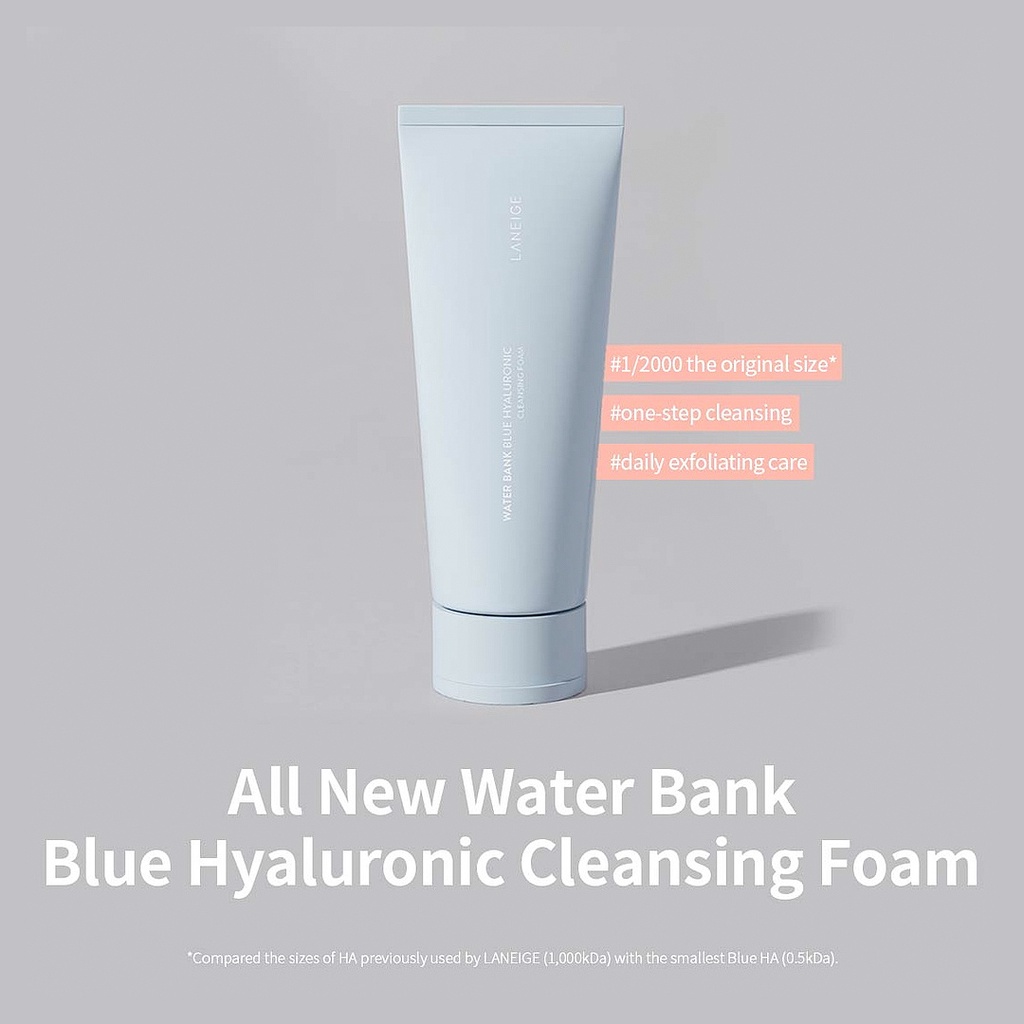 Sữa rửa mặt LANEIGE Water Bank Blue Hyaluronic Cleansing Foam 150g / Cleansing Gel 200ml / Cleansing Oil 250mltạo bọt làm sạch sâu