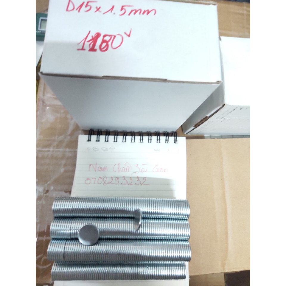 [NCSG] Nam châm đất hiêm 15x1.5mm - Lực từ N35