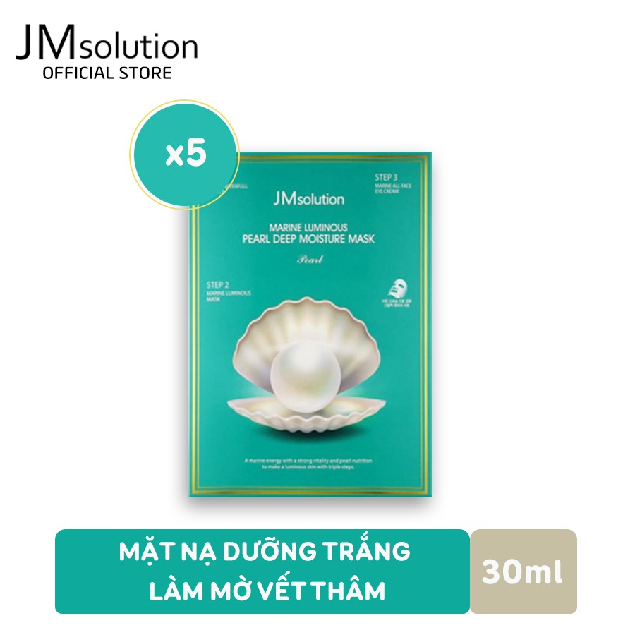 Combo 5 Mặt Nạ JMSolution Marine Luminous Pearl Deep Moisture Mask Dưỡng Trắng 30ml x5