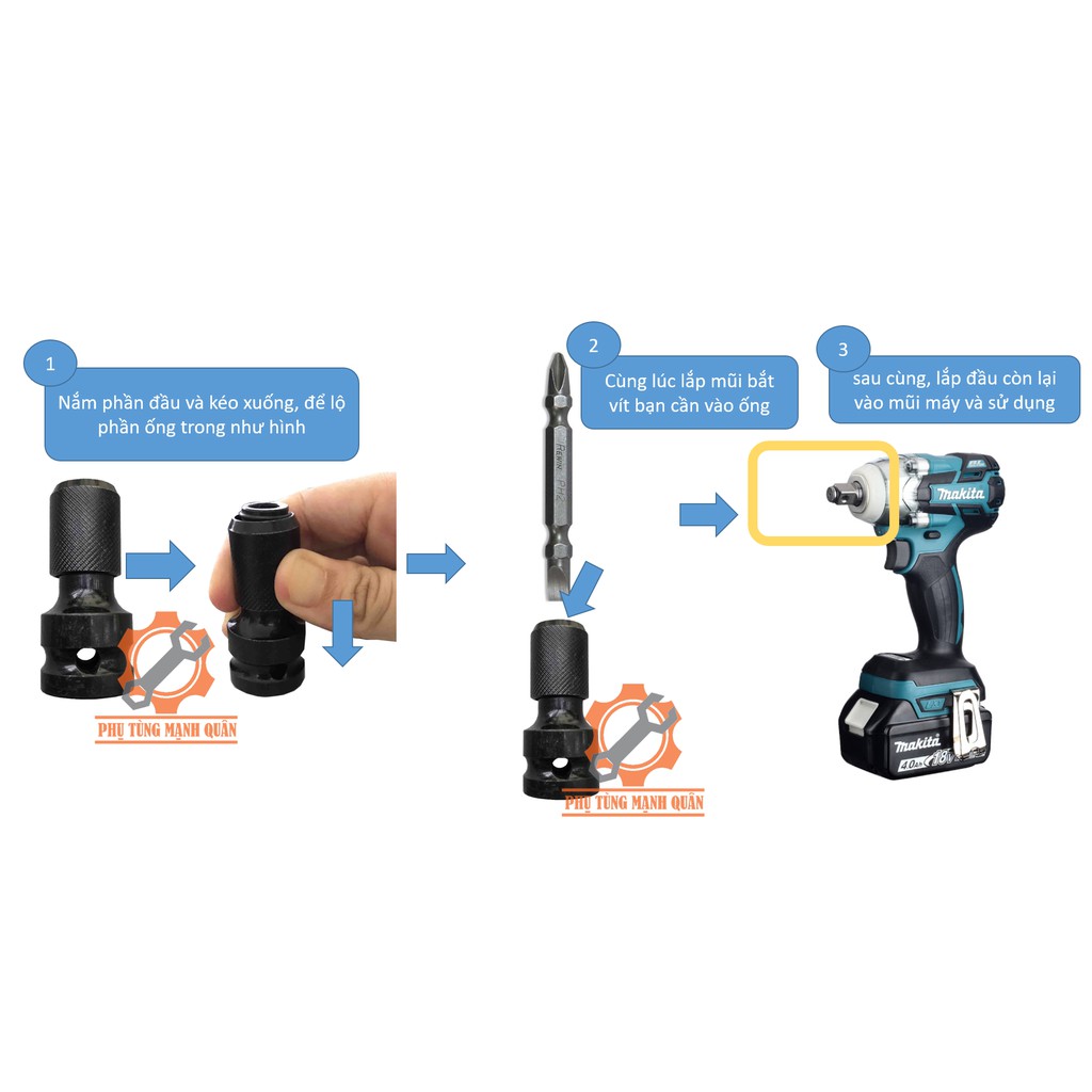 Đầu chuyển máy bắn bulong sang bắt vít