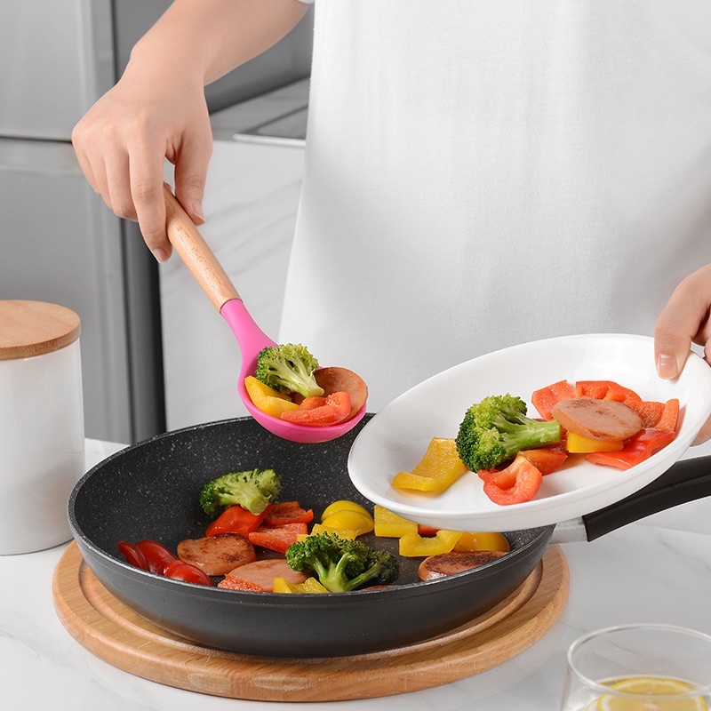 Bộ dụng cụ nấu ăn, làm bếp, làm bánh silicon nhiều mầu