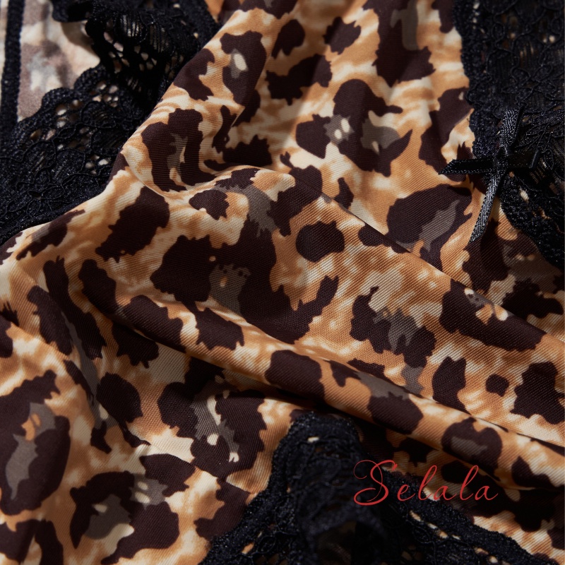 Quần Lót Nữ Selala Thiết Kế Su Beo Cá Tính Phối Viền Ren Dáng Ôm Thông Thống QS18