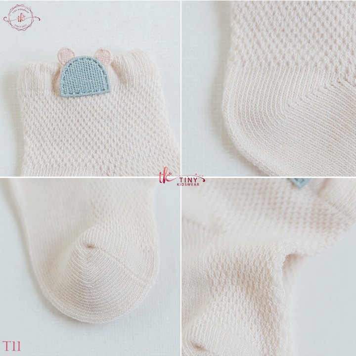 Set combo 3 đôi tất chân, vớ cổ ngắn cho bé từ 0-24 tháng [T11]