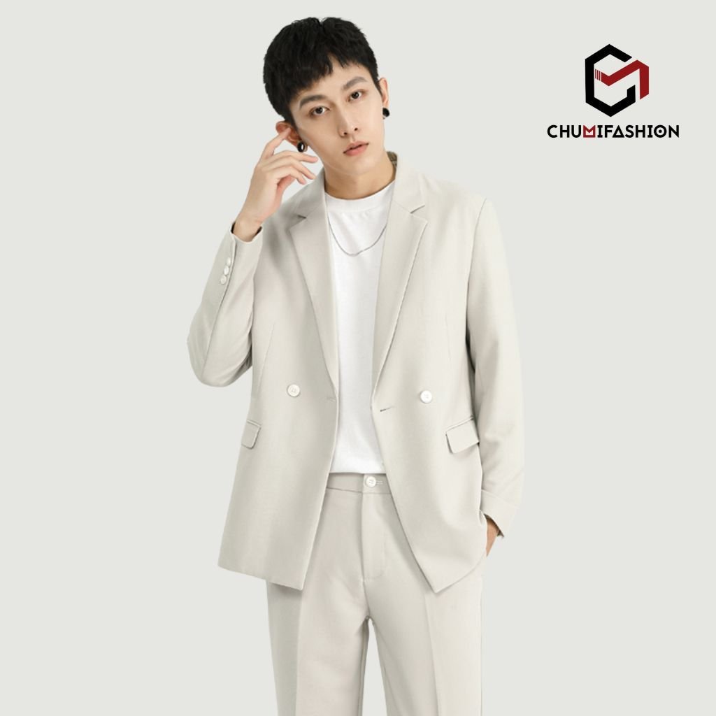 Set Blazer Nam CHUMI Bộ Vest Nam Gồm Áo Vest Và Quần Âu Lịch Lãm Sang Trọng Thời Trang Hàn Quốc AD012 | BigBuy360 - bigbuy360.vn