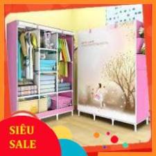 SĂN SALE GIÁ RẺ SĂN SALE Tủ vải 3D loại 3 buồng 8 ngăn ( bán buôn giá sỉ)