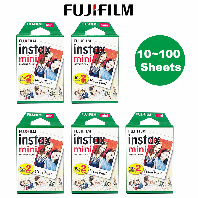 POLAROID Bộ 10-30 Tấm Phim Cho Máy Ảnh Fujifilm Instax Mini 9 8 Film Trắng Mini 7s 25 50s 90