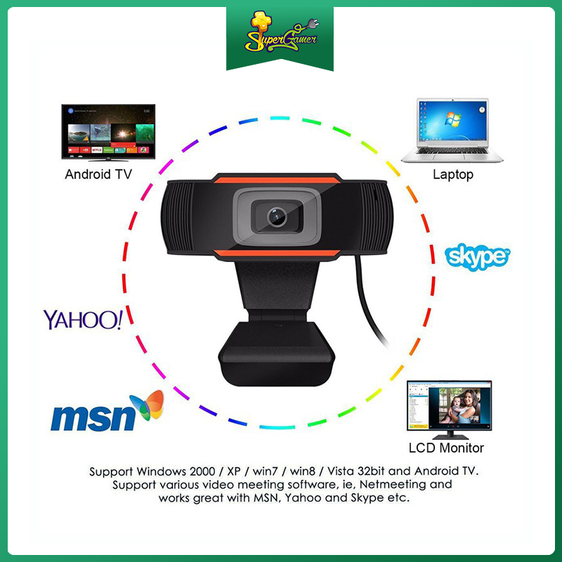 Webcam 480P 720P1080P (SD) Tích Hợp Micro Cho Máy Tính