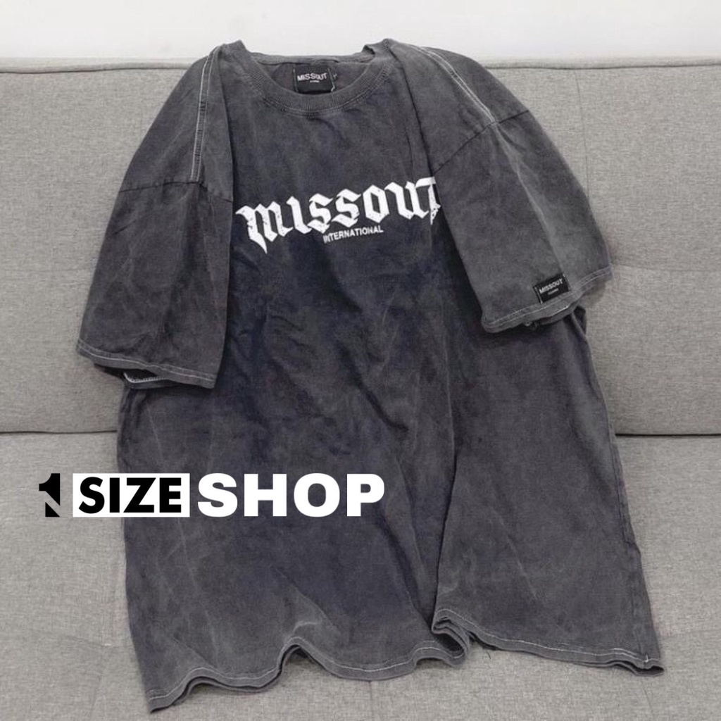 Áo thun nữ loang chữ MISSOUT tay lỡ dáng ulzzang thời tranmg unisex 1sizeshop