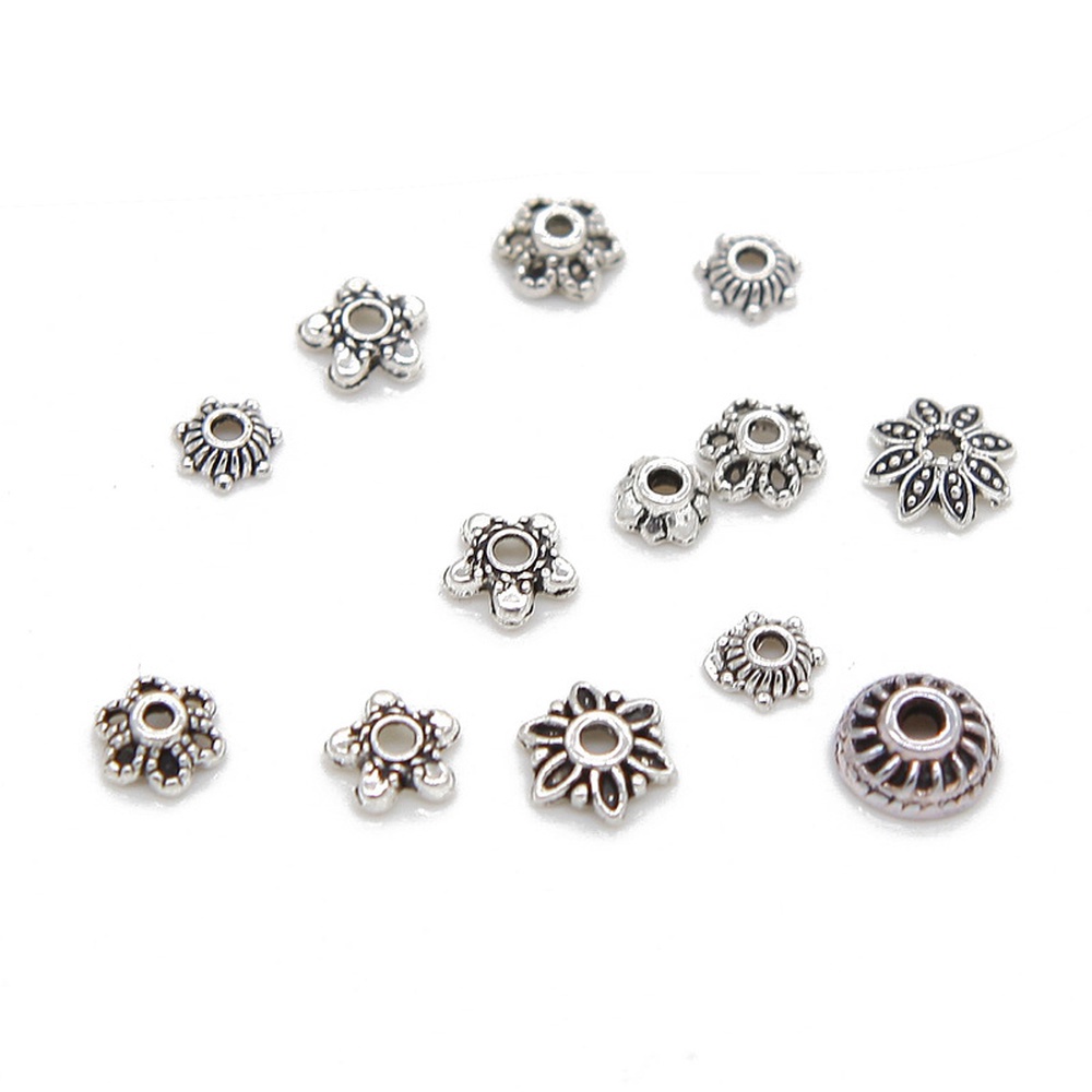 Bộ 150 Hạt Màu Sắc Bạc Tây Tạng Dùng Làm Trang Sức DIY