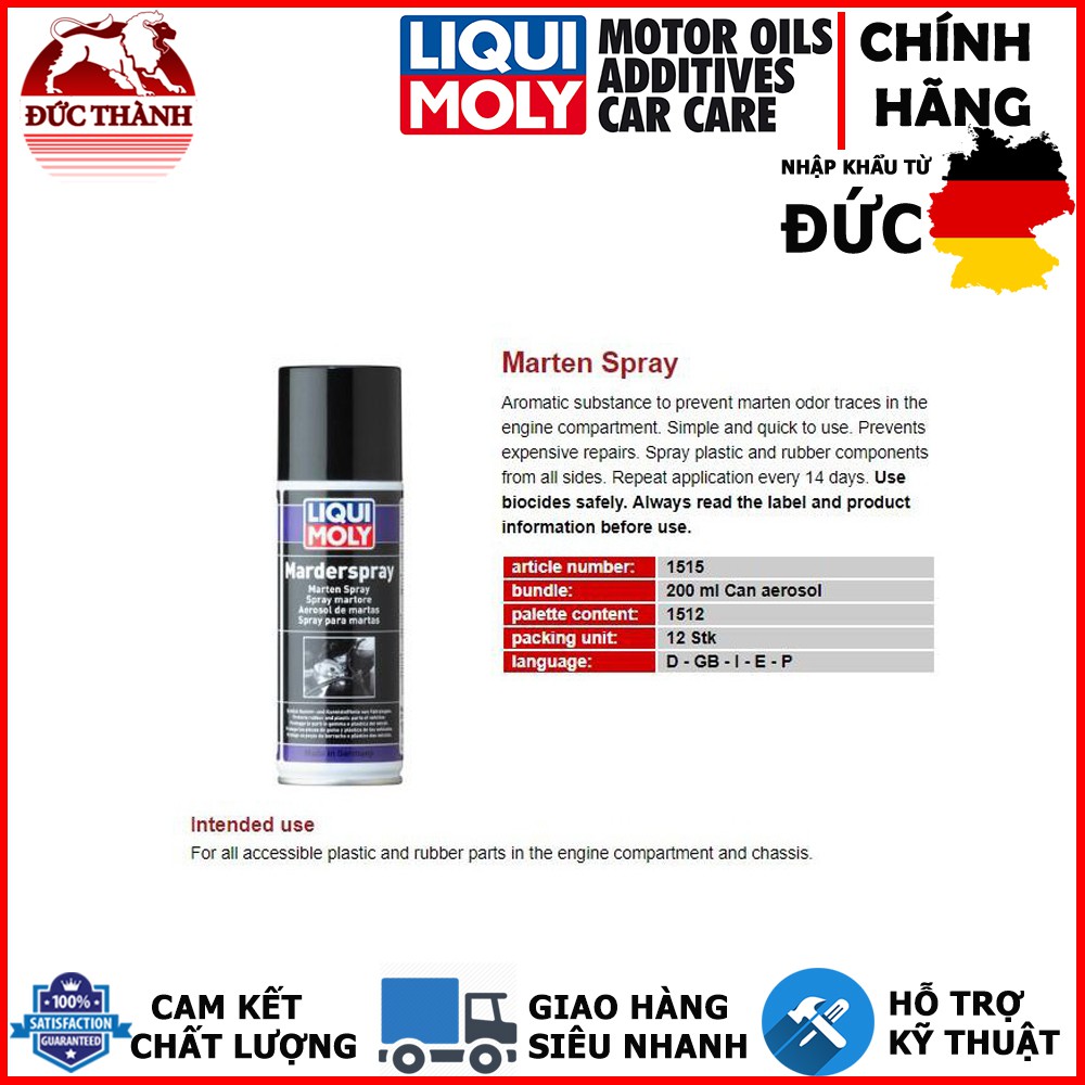 CHAI XỊT CHỐNG CHUỘT - ĐUỔI CHUỘT CHO XE Ô TÔ - XE MÁY LIQUI MOLY MARTEN SPRAY 1515 (200ML) | WebRaoVat - webraovat.net.vn