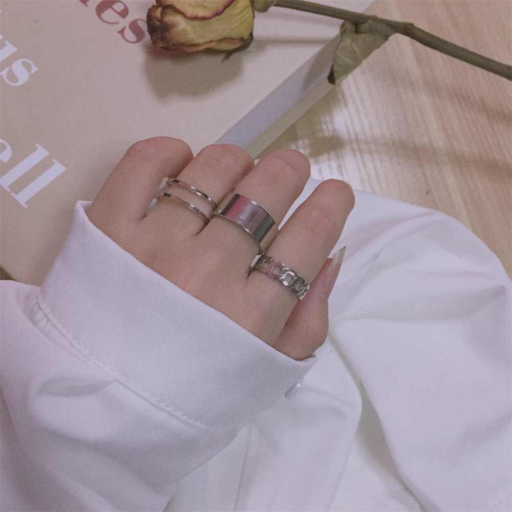 Nhẫn bằng kim loại phong cách Hàn Quốc độc đáo cho nữ