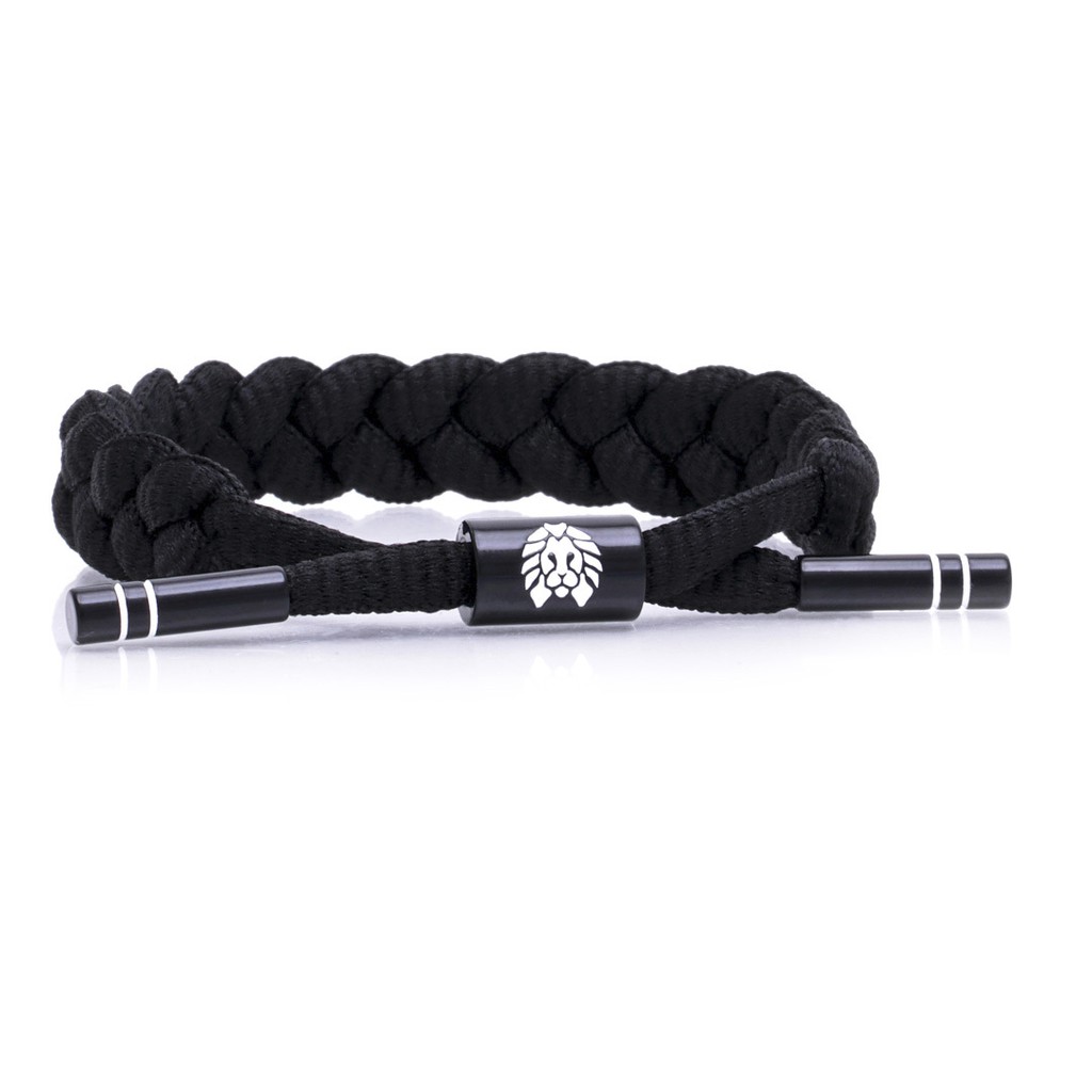 Vòng tay Rastaclat LEVEL 9 dây đan chéo đen full RAS11100013
