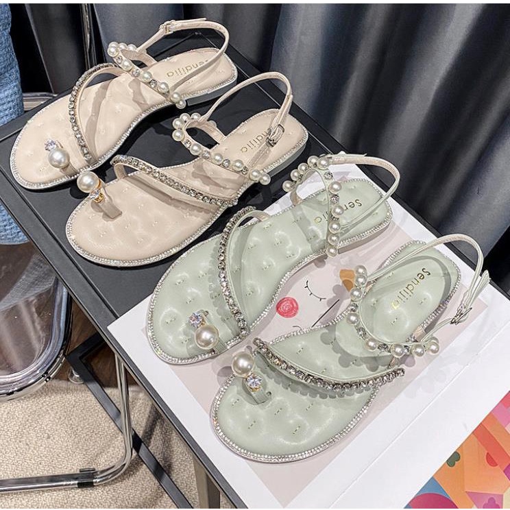 Xăng đan ERF0 Đính Ngọc Trai Thời Trang Hàn Quốc Dành Cho Nữ