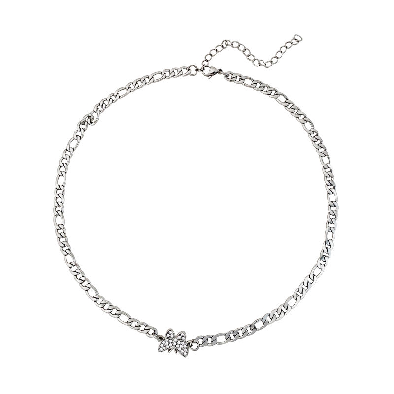[Giao Hàng Miễn Phí] Vòng Cổ choker Mặt Hình Bướm Đính Đá Giả Kim Cương Phong Cách ins Phong Cách ins 22378