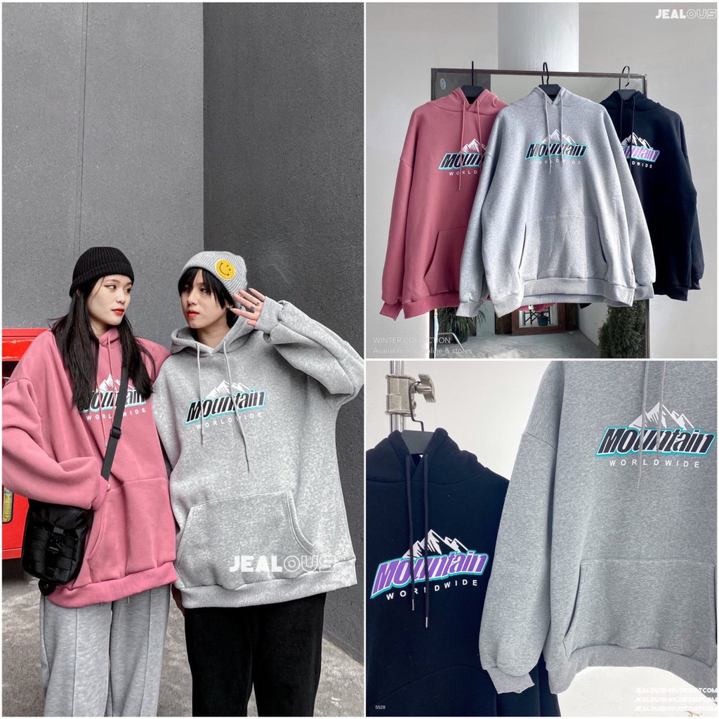 Áo nỉ hoodie, áo hoodie chữ MOUNTAIN 5528