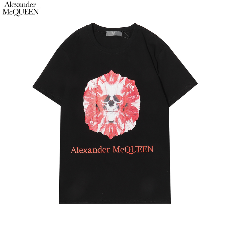 ALEXANDER MCQUEEN Áo Thun Ngắn Tay In Chữ Thời Trang Dành Cho Nam Và Nữ Sf020