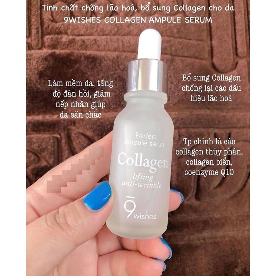 Tinh Chất Cấp Ẩm, Dưỡng Da Và Chống Lão Hóa 9 Wishes Ultimate Collagen Ampule Serum 25ml