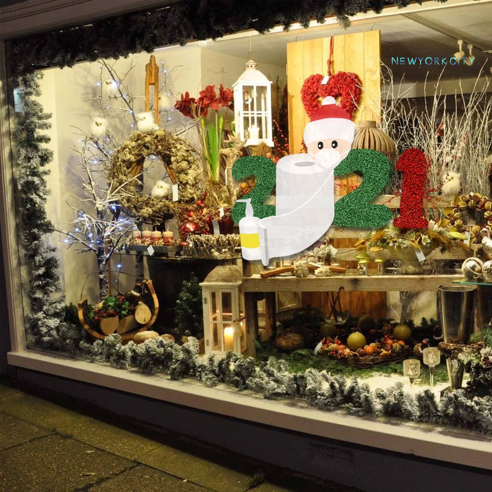 Đề Can Dán Trang Trí Cửa Kính Họa Tiết Giáng Sinh Sáng Tạo