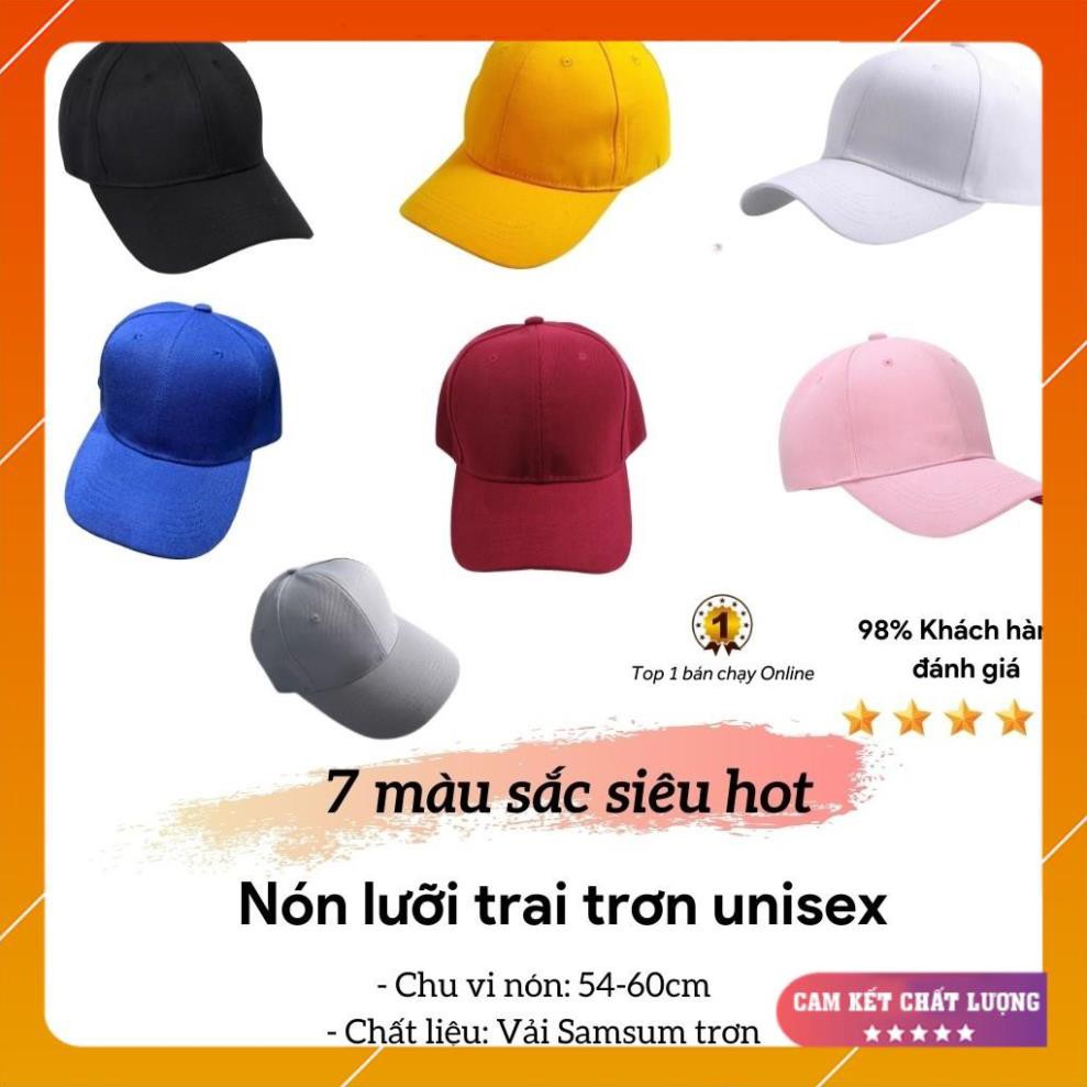 Nón lưỡi trai trơn unisex nhiều màu sắc thời trang, form chuẩn, nón kết dành cho nam và nữ, dáng Hàn Quốc hot trend