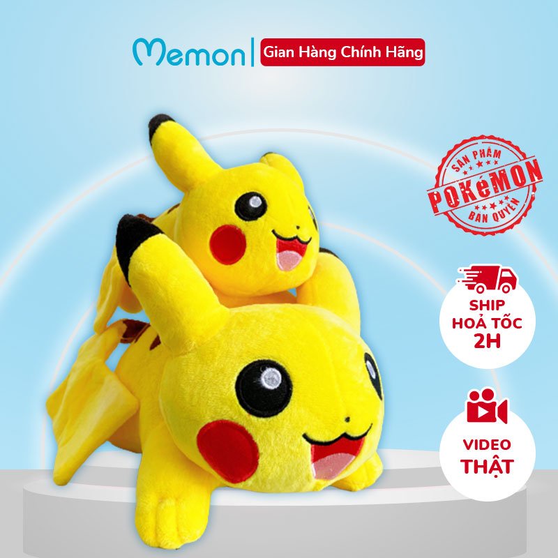 [Mã LIFEM1 giảm 50k đơn 99k] Gấu Bông Pikachu Pokemon Nằm Cao Cấp Memon