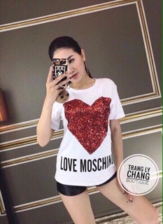 Áo trái tim love moschino