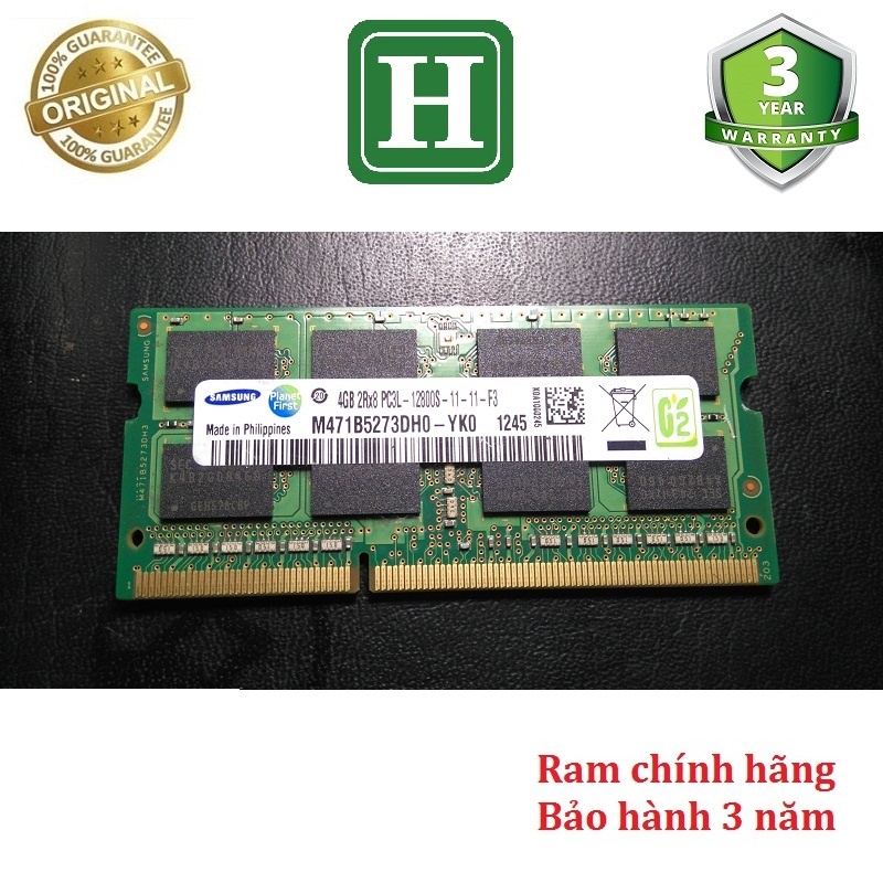 Ram Laptop DDR3L 4Gb bus 1600 - 12800s hiệu SAMSUNG bảo hành 3 năm