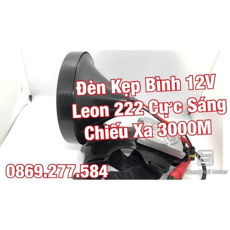 Đèn kẹp bình ác quy 12V sử dụng bóng Leon siêu sáng