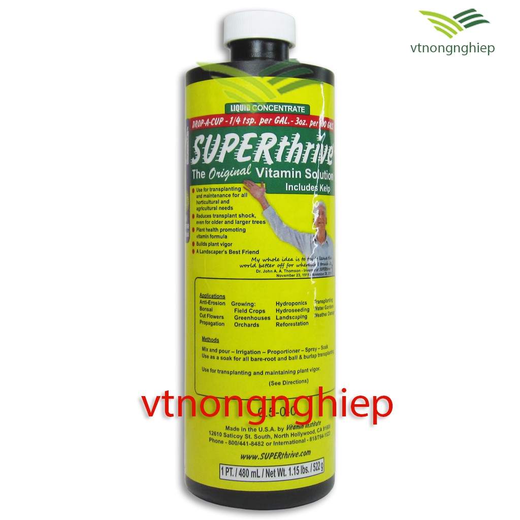 Superthrive kích thích tăng trưởng bổ sung 50 hormon, phá vỡ sự chậm phát triển của cây, mau ra rễ, chồi, hoa, hoa lan