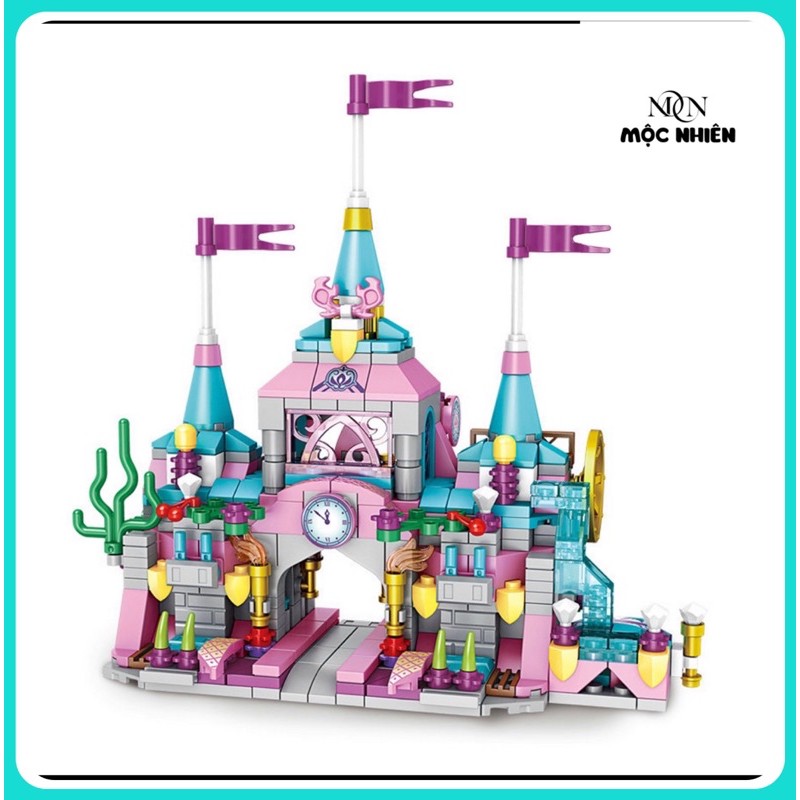 Đồ chơi Lego lắp ráp Lâu đài vui vẻ kết hợp từ 12 minishop (566 mảnh)