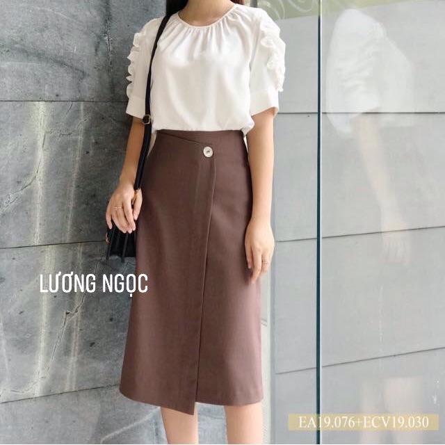 Chân váy chữ A công sở đắp tà