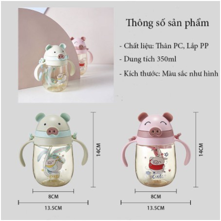 [Mã SR11JUNE5 giảm 20K đơn 50K] Bình Tập Uống Nước Chống Sặc Cho Bé 250 ml - 350ml