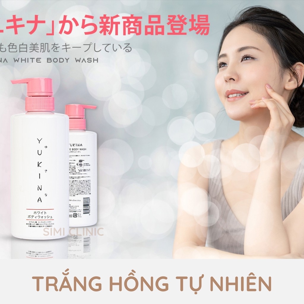 Sữa tắm trắng da YUKINA Nhật Bản thiên nhiên trắng hồng tự nhiên dưỡng ẩm toàn thân thơm lâu body wash nước hoa nam nữ