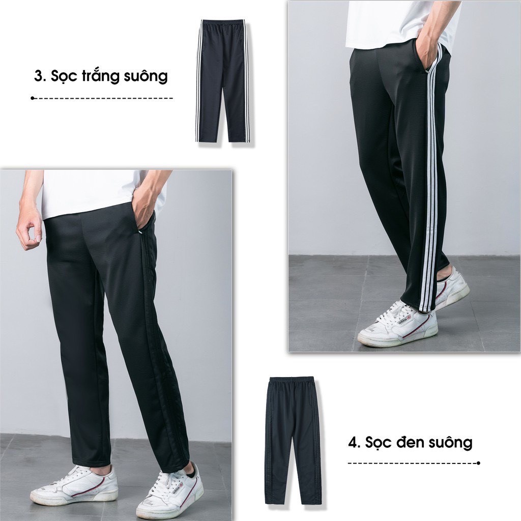 Quần jogger nam thể thao 3 sọc, Quần nỉ nam thu đông chất dày co giãn mặc nhà mặc thể dục (QNTT)