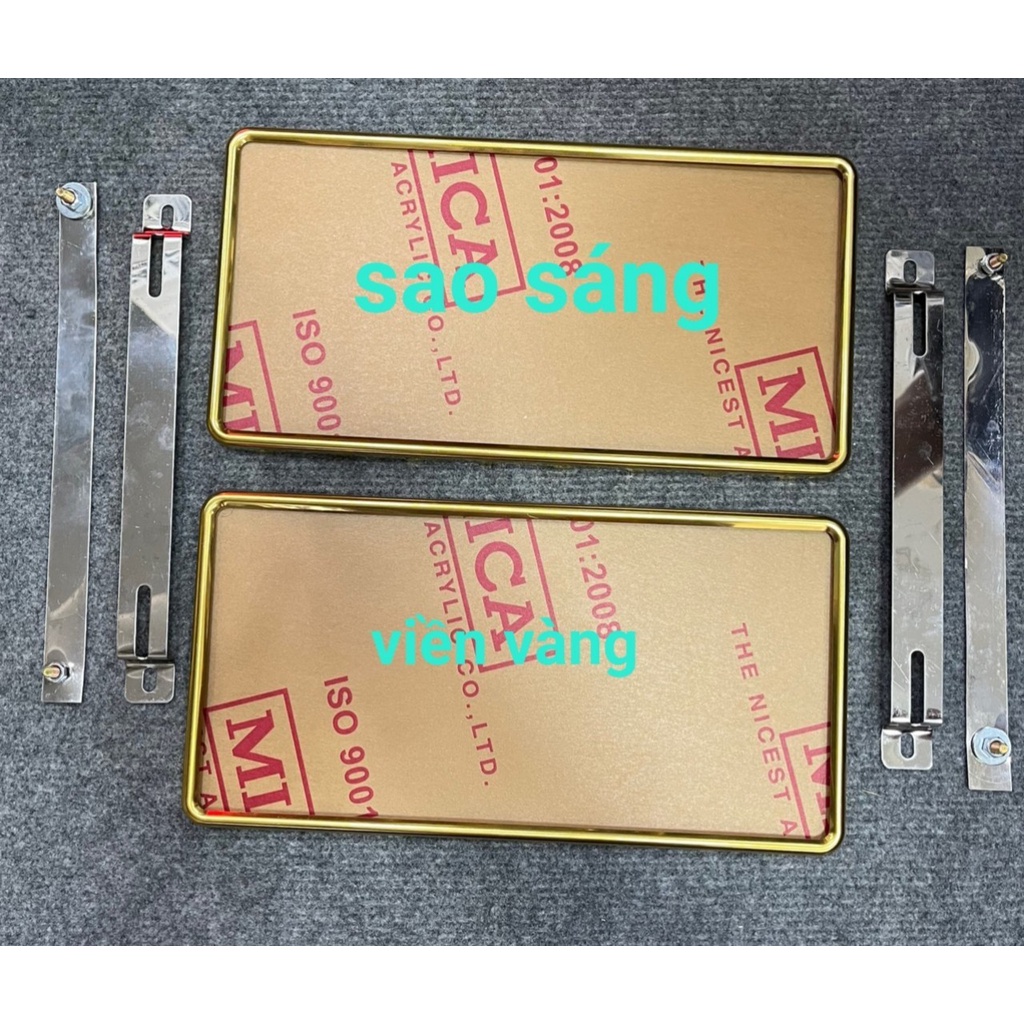 Bộ khung biển số xe Ô tô mẫu mới xi titan nhiều kiểu dáng - Bộ trước sau như hình