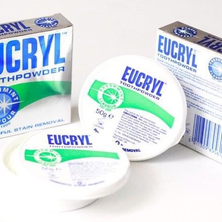 Bột tẩy trắng răng hương bạc hà Eucryl Powerful Stain Removal Toothpowder 50g