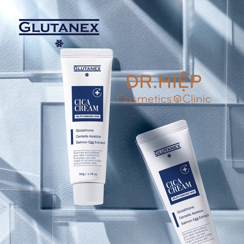 Kem phục hồi sáng da sau laser GLUTANEX CICA CREAM Post Laser Repair Cream Nexus Pharma tube 50g