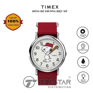 Đồng hồ unisex nam nữ timex weekender red 38mm dây vải - hàng chính hãng