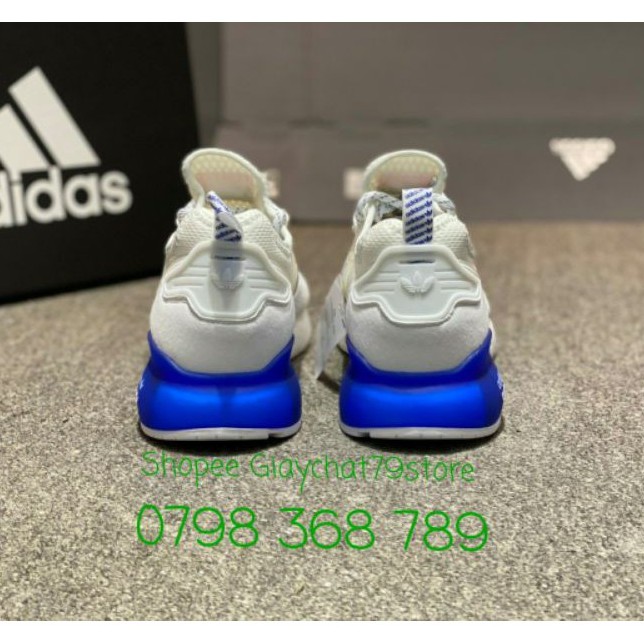 Giày Adidas ZX 2K Boost White/Blue (20) Men/Women [Authentic - Chính Hãng - FullBox]