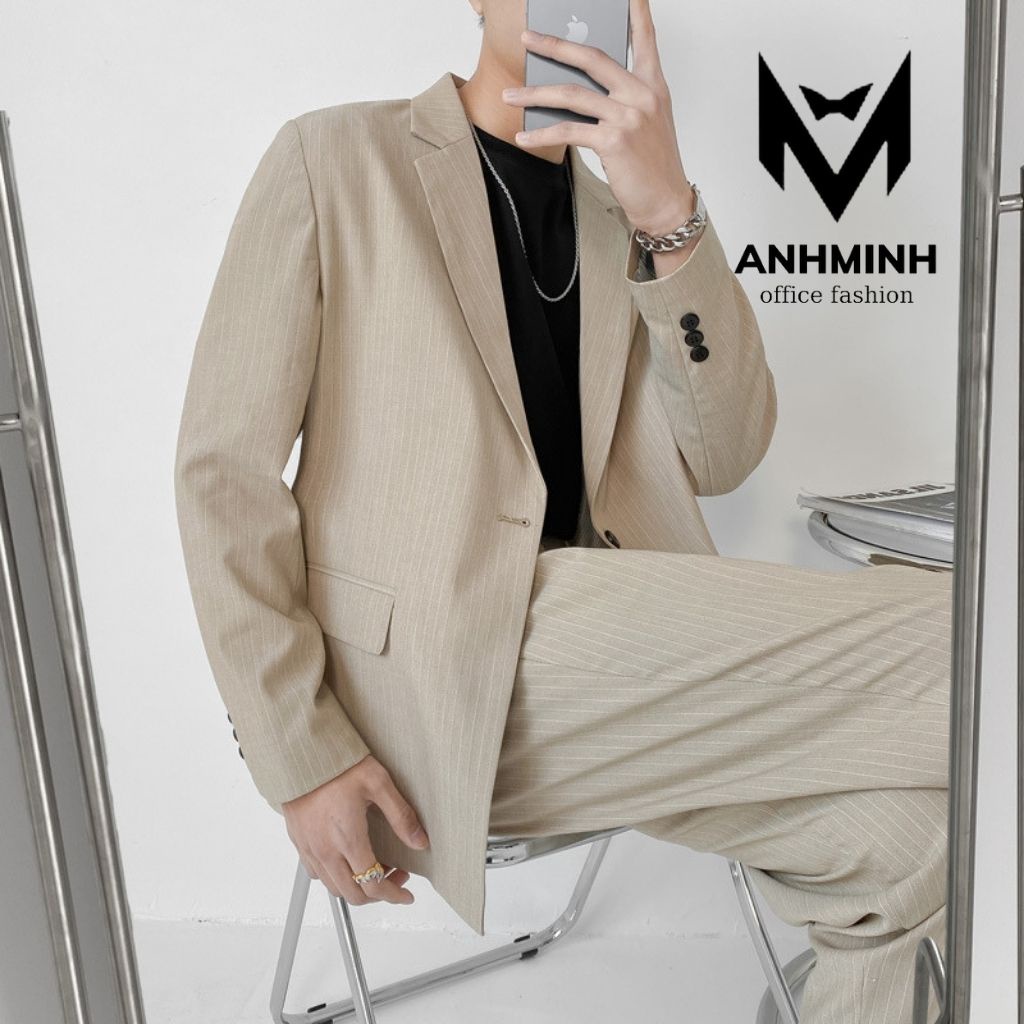 Set Blazer Nam Quần âu nam ANHMINH bộ vest nam gồm áo vest và quần âu lịch lãm sang trọng thời trang Hàn Quốc