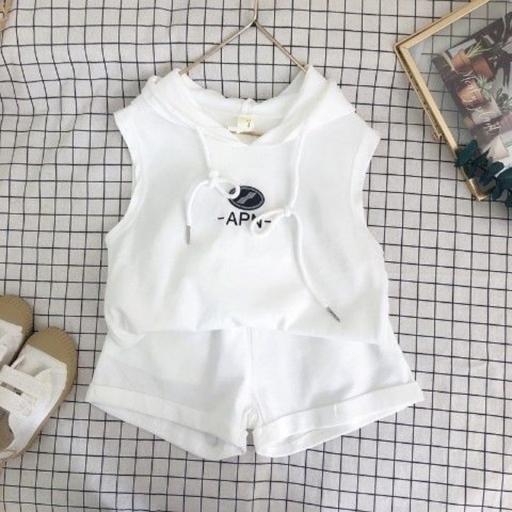 Bộ Ba Lỗ Có Mũ Trẻ Em, Bộ Sát Nách Có Mũ Cho Bé Trai Và Bé Gái Chất Cotton Anh Store